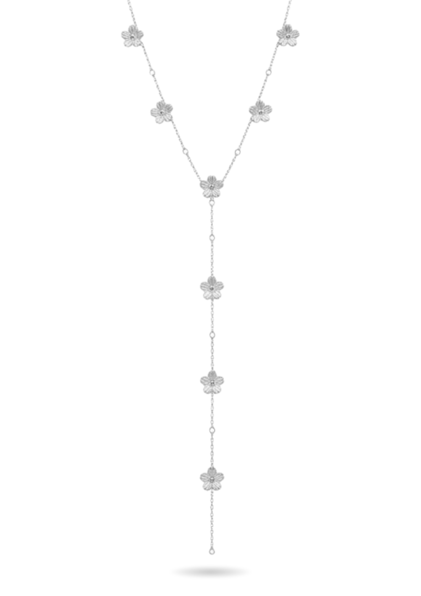 Collier Y Acier Inoxydable Fleur