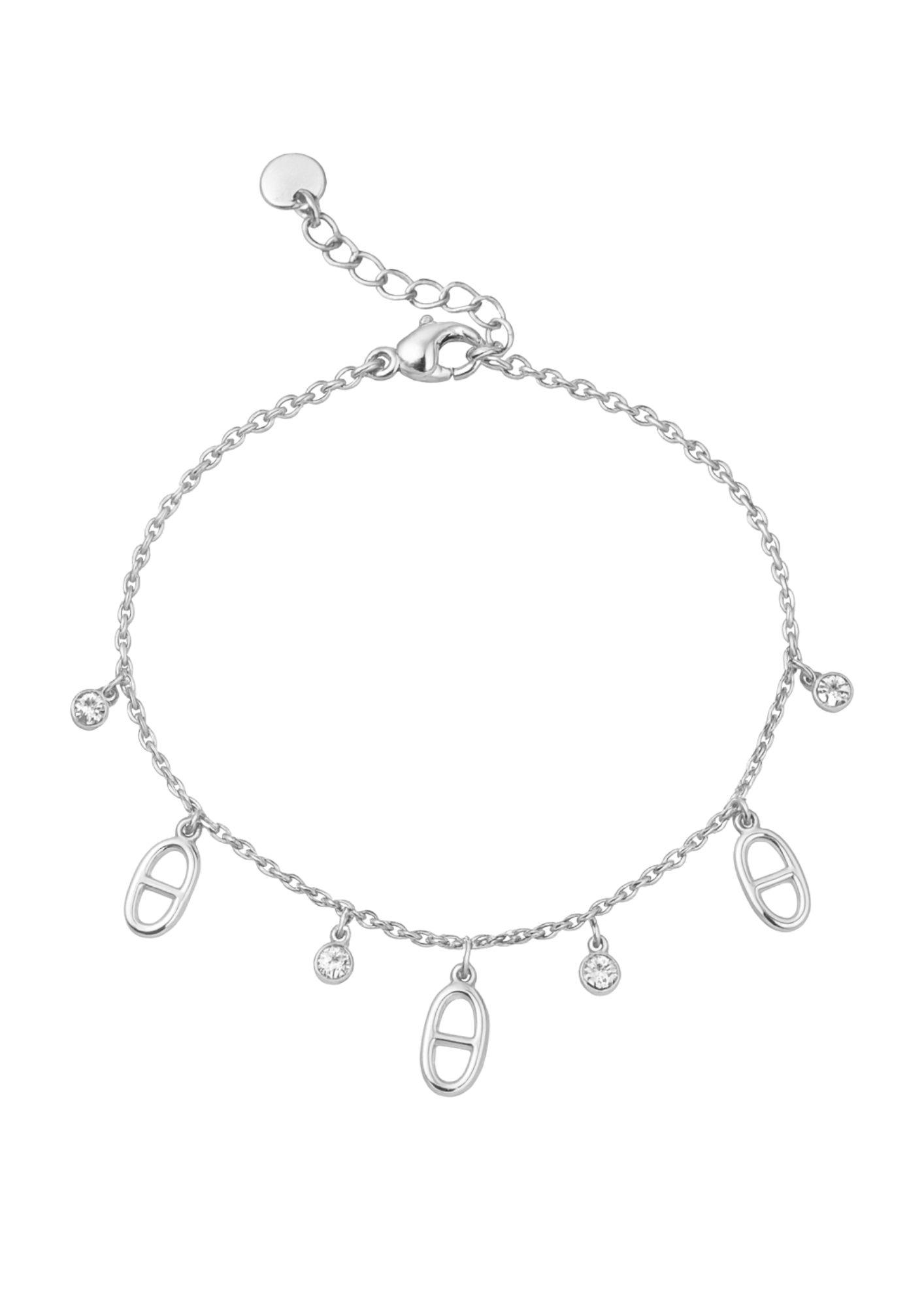 Bracelet Acier Inoxydable Breloque Ovale