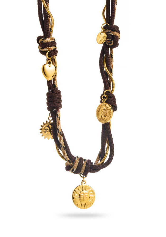 Collier Charms Corde Verte pas cher