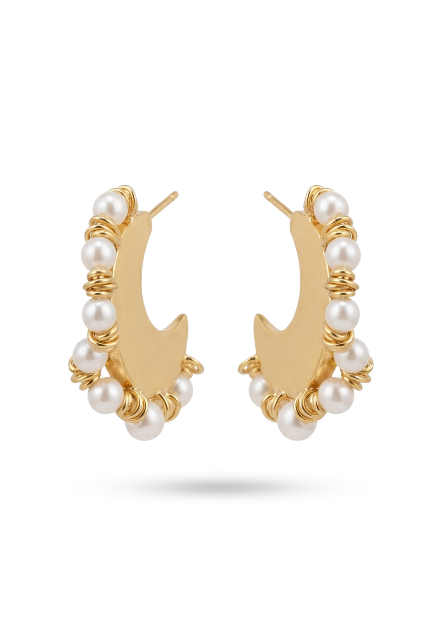 Boucles d'Oreilles Acier Inoxydable Contour Perles