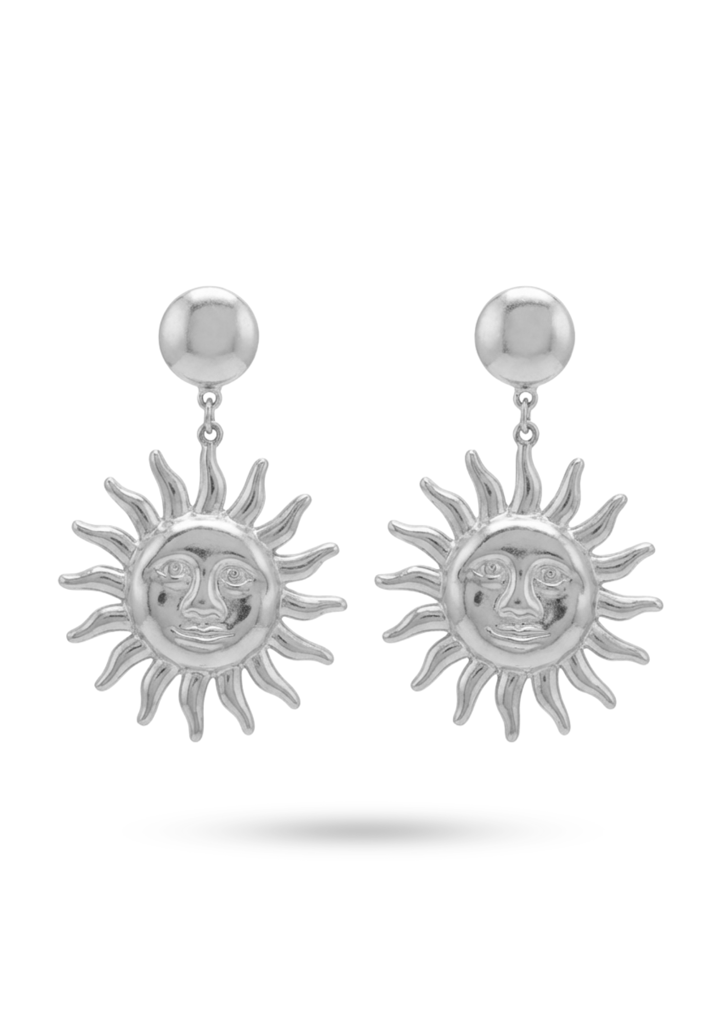 Boucles d'Oreilles Acier Inoxydable Pendantes Soleil