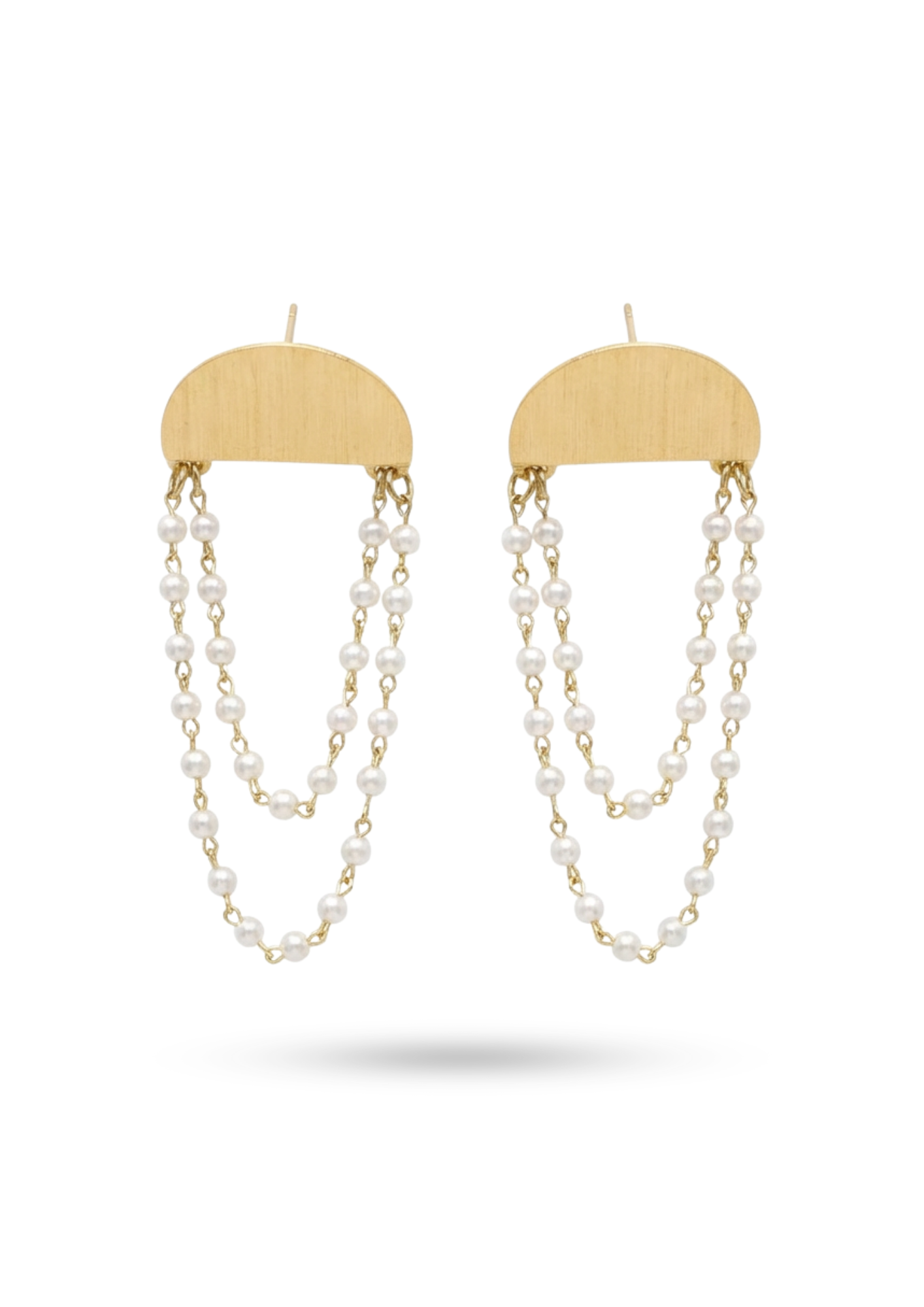 Boucles d'Oreilles Acier Inoxydable Chaîne Perle