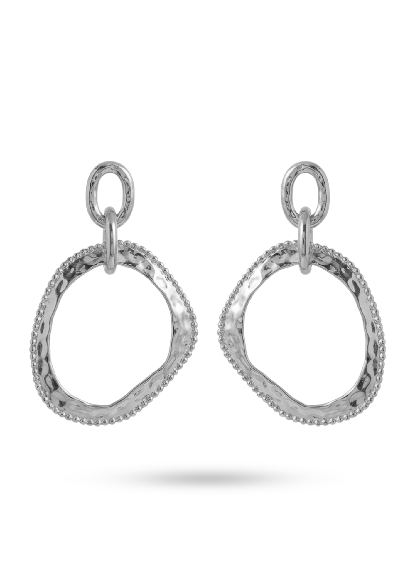 Boucles d'Oreilles Acier Inoxydable Anneaux Martelés