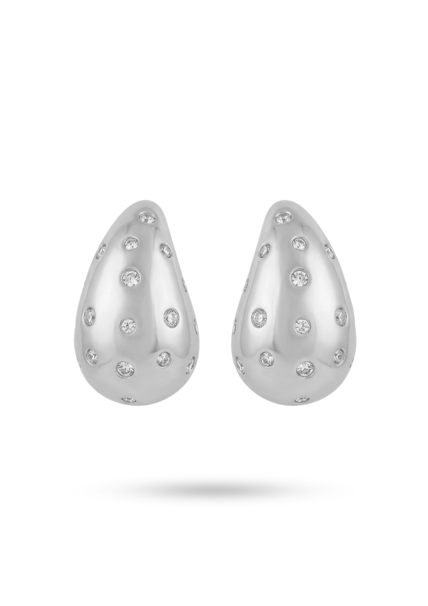 Boucles d'Oreilles Acier Inoxydable Goutte Strass