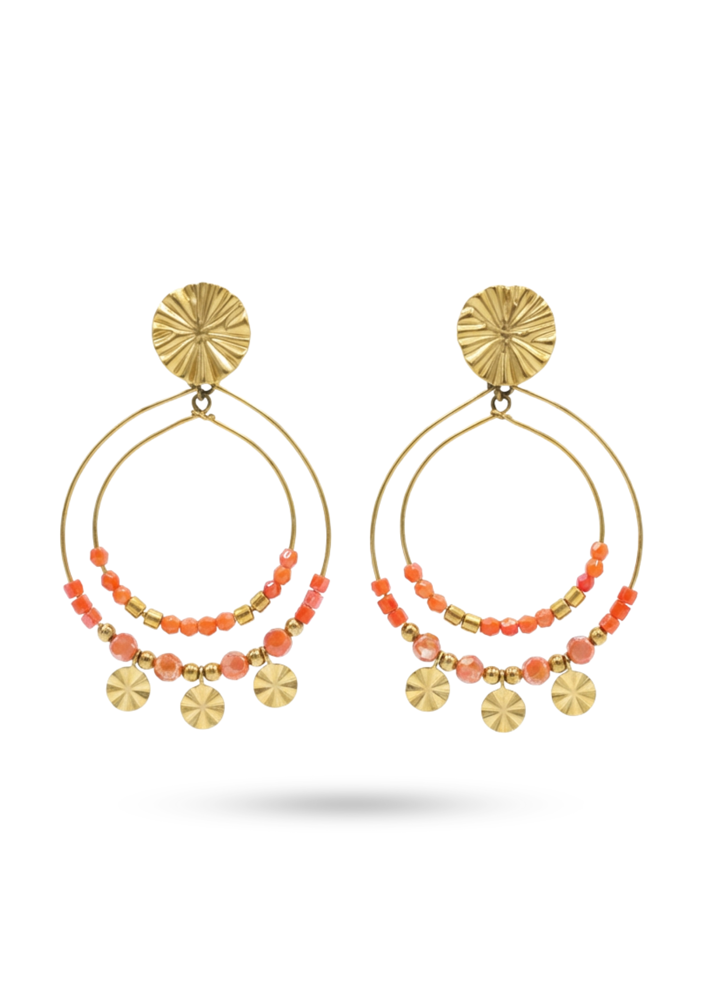 Boucles d'Oreilles Acier Inoxydable Perles Bohème