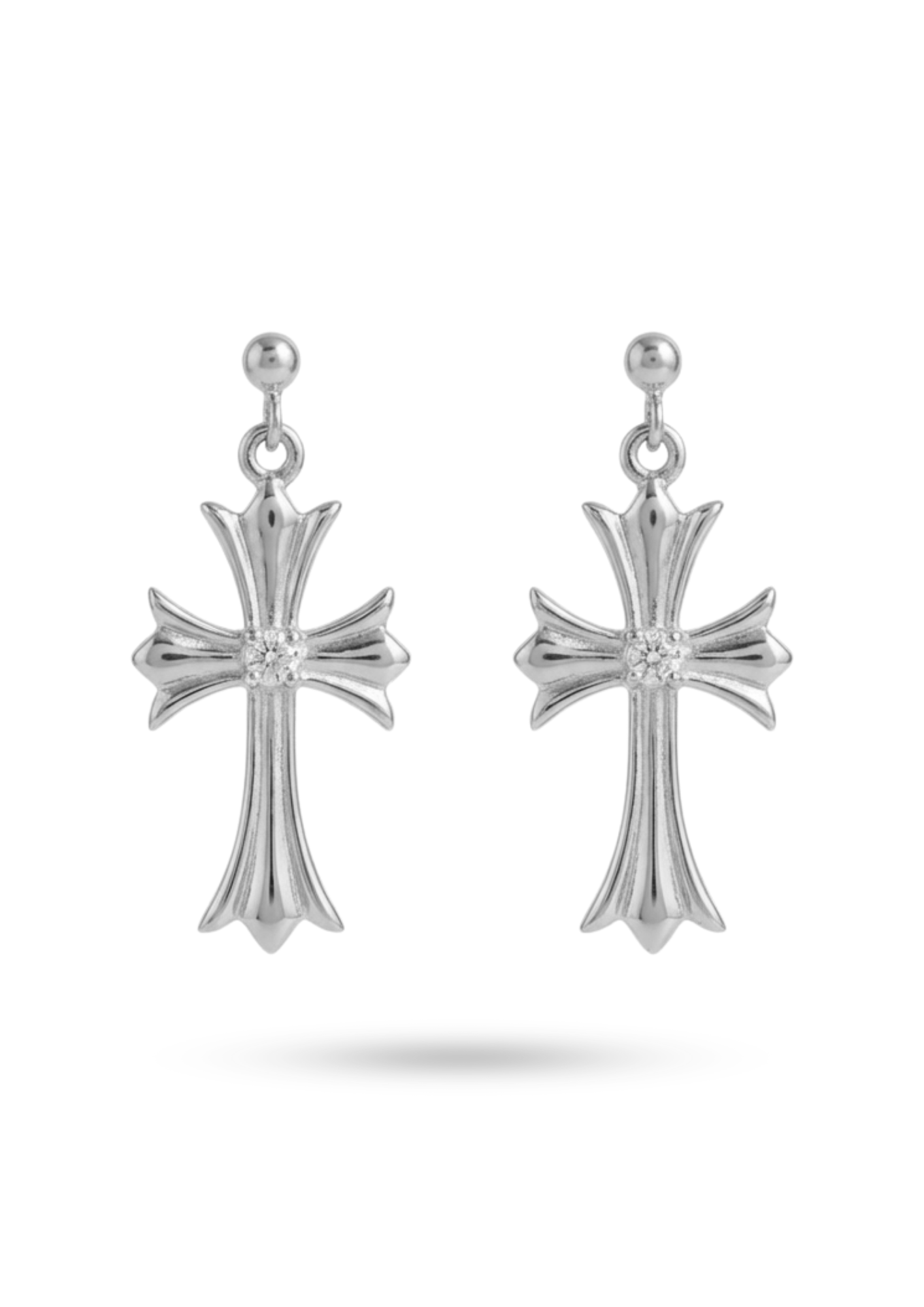 Boucles d'Oreilles Acier Inoxydable Croix Gothique