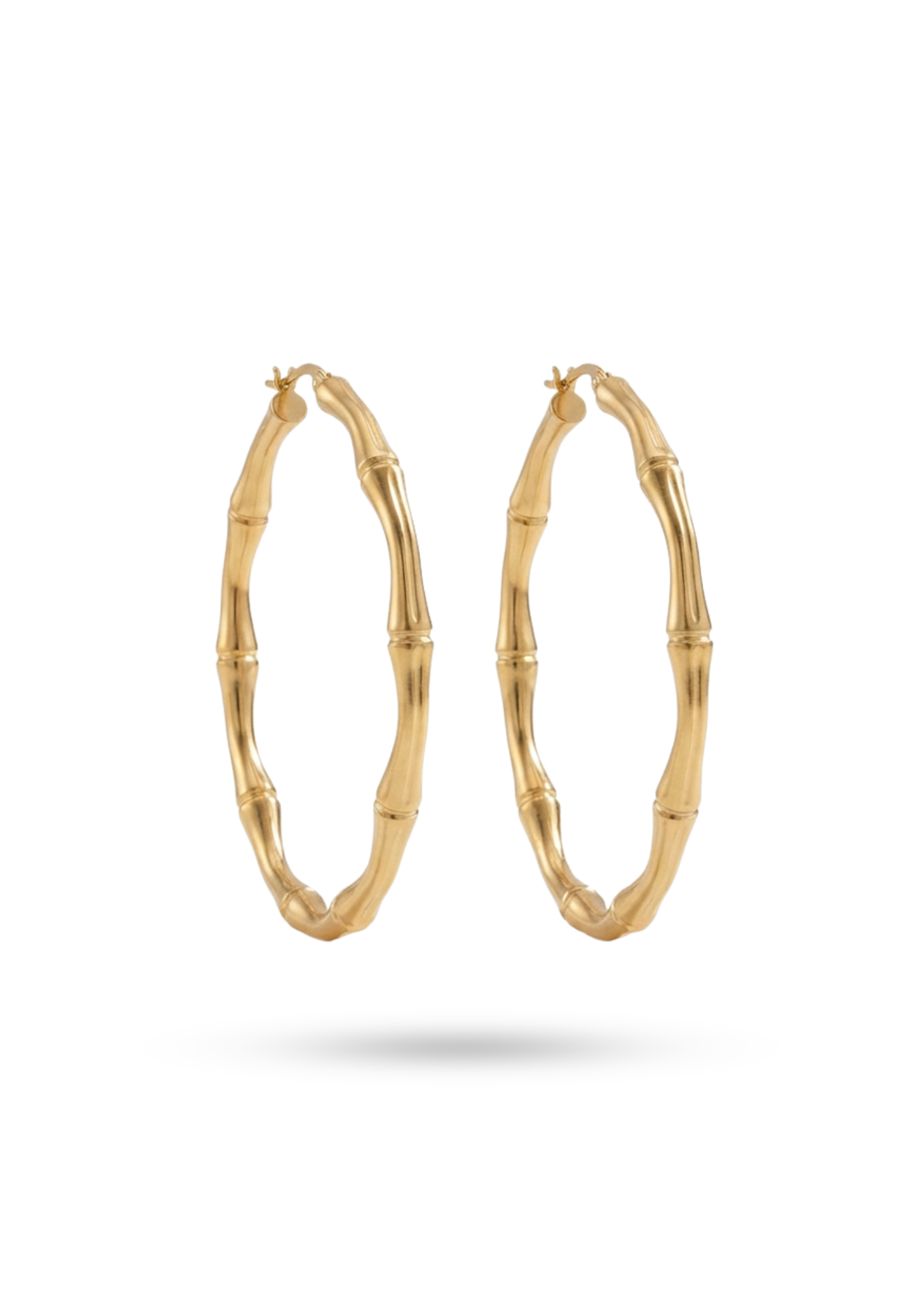 Boucles d'Oreilles Acier Inoxydable Créoles Bambou