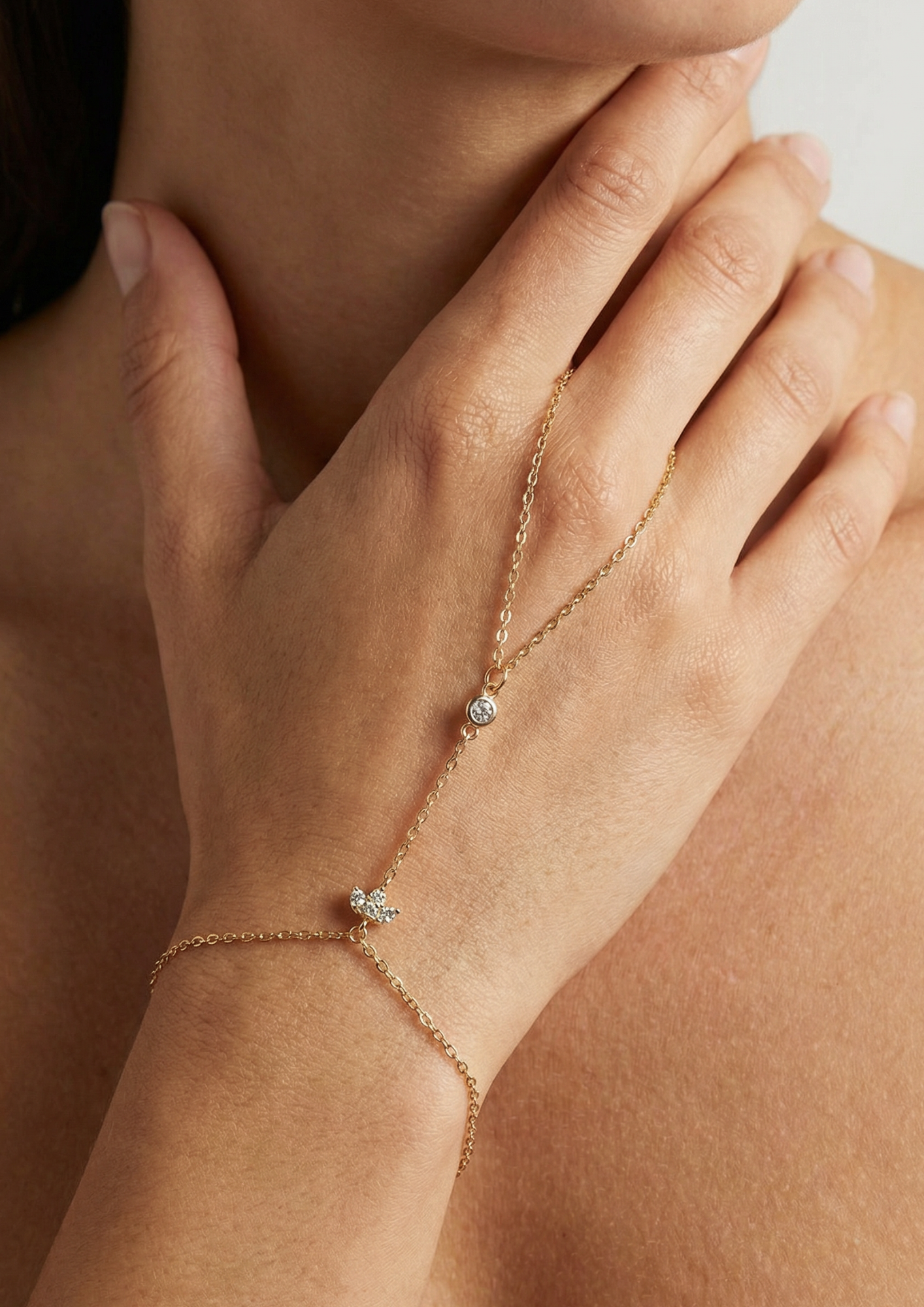 Chaîne de Main Fleur Zircon