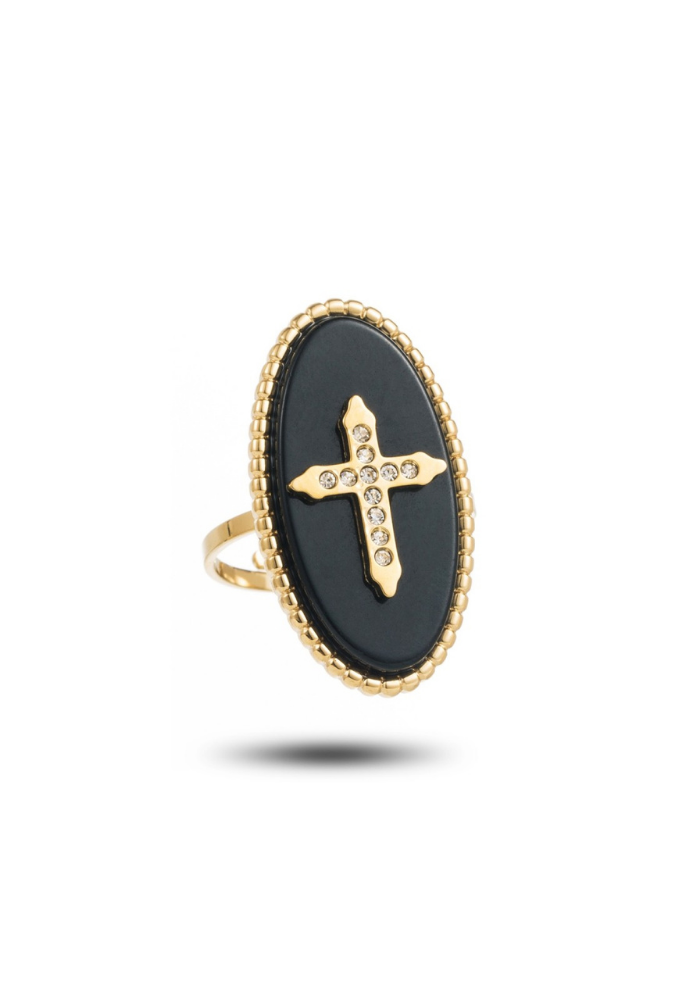 Bague Acier Inoxydable Croix