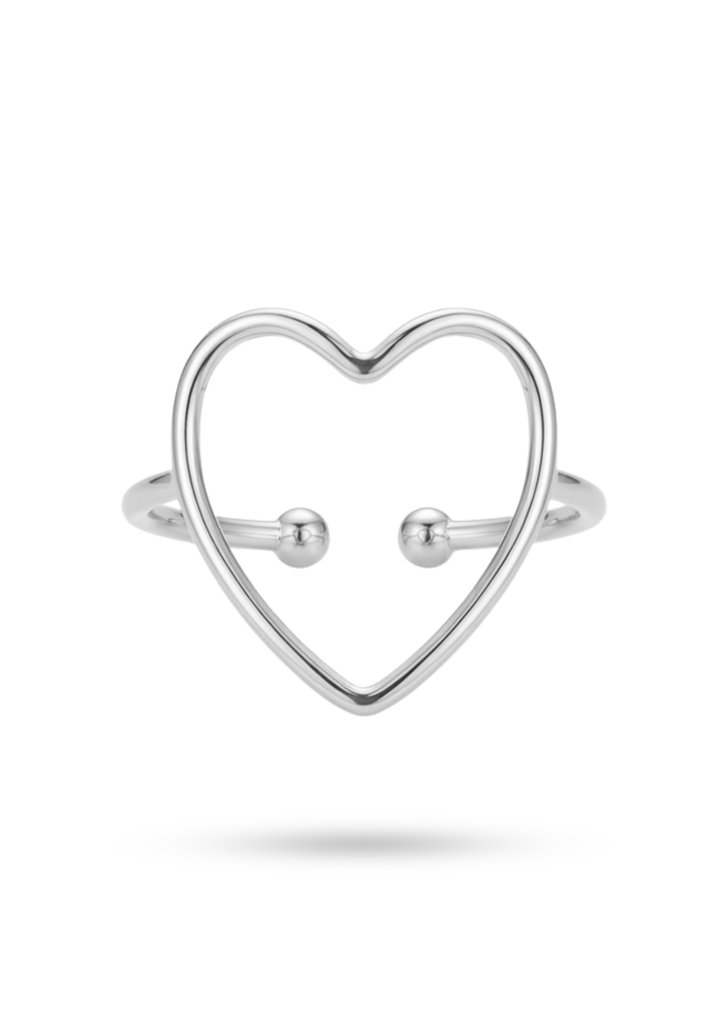 Bague Acier Inoxydable Cœur Fin Ajouré