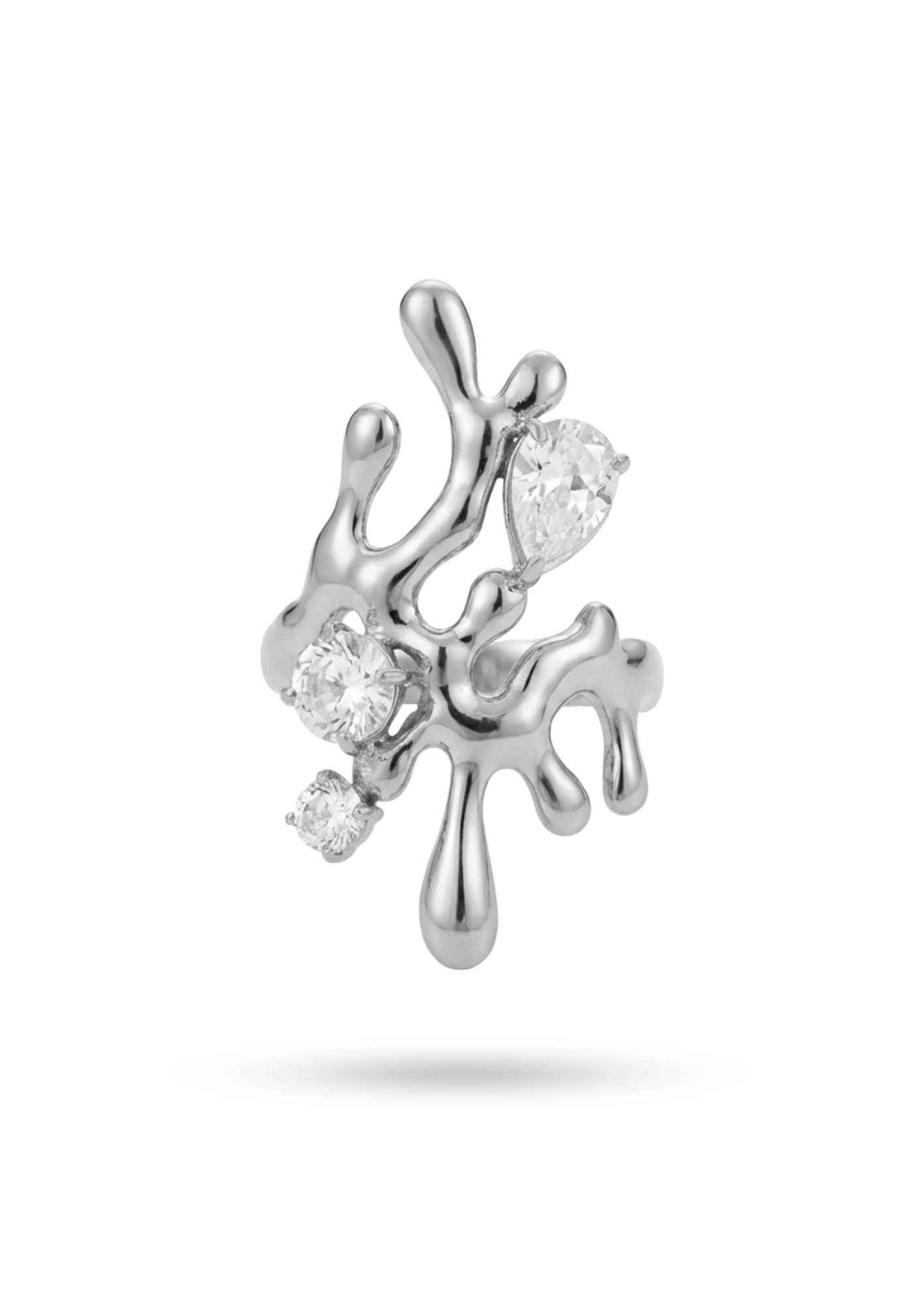 Bague Acier Inoxydable Corail Design