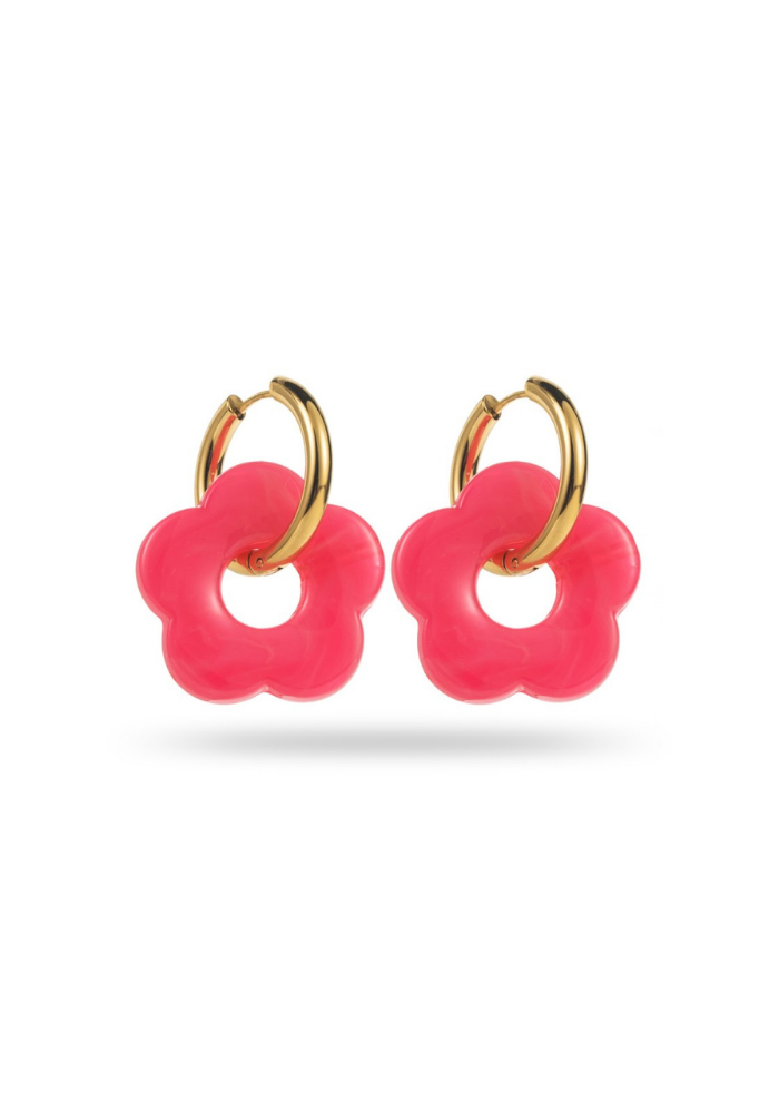 Boucles d'Oreilles Créoles Fleur pas cher