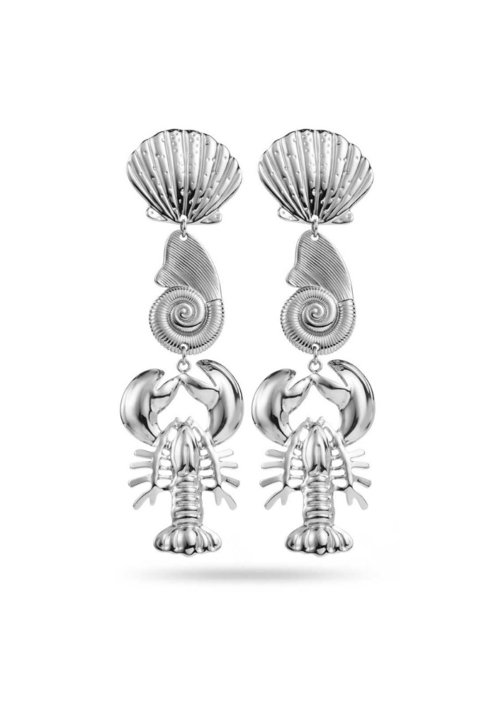 Boucles d'Oreilles Acier Inoxydable Coquillage et Homard