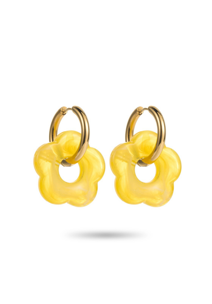 Boucles d'Oreilles Créoles Fleur pas cher