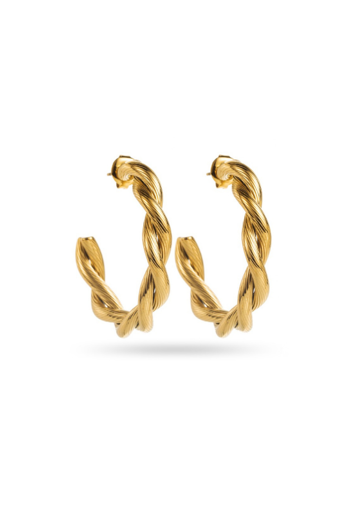 Boucles d'Oreilles Acier Inoxydable Torsade