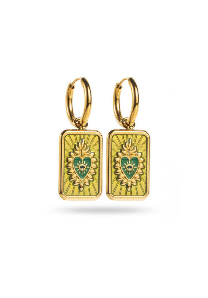 Boucles d'Oreilles Acier Inoxydable Médaillon
