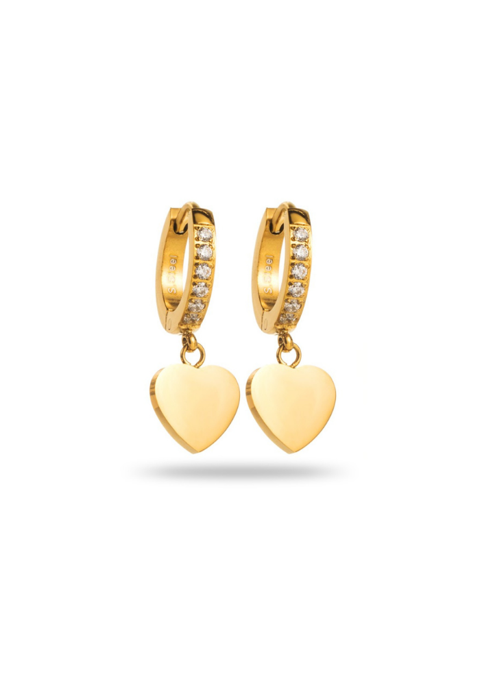 Boucles d'Oreilles Acier Inoxydable Cœur