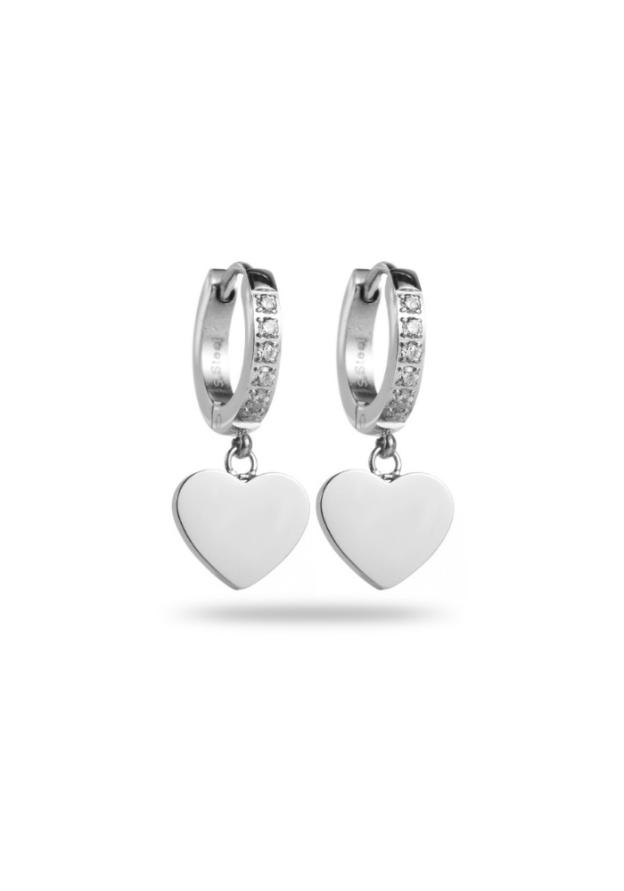 Boucles d'Oreilles Acier Inoxydable Cœur