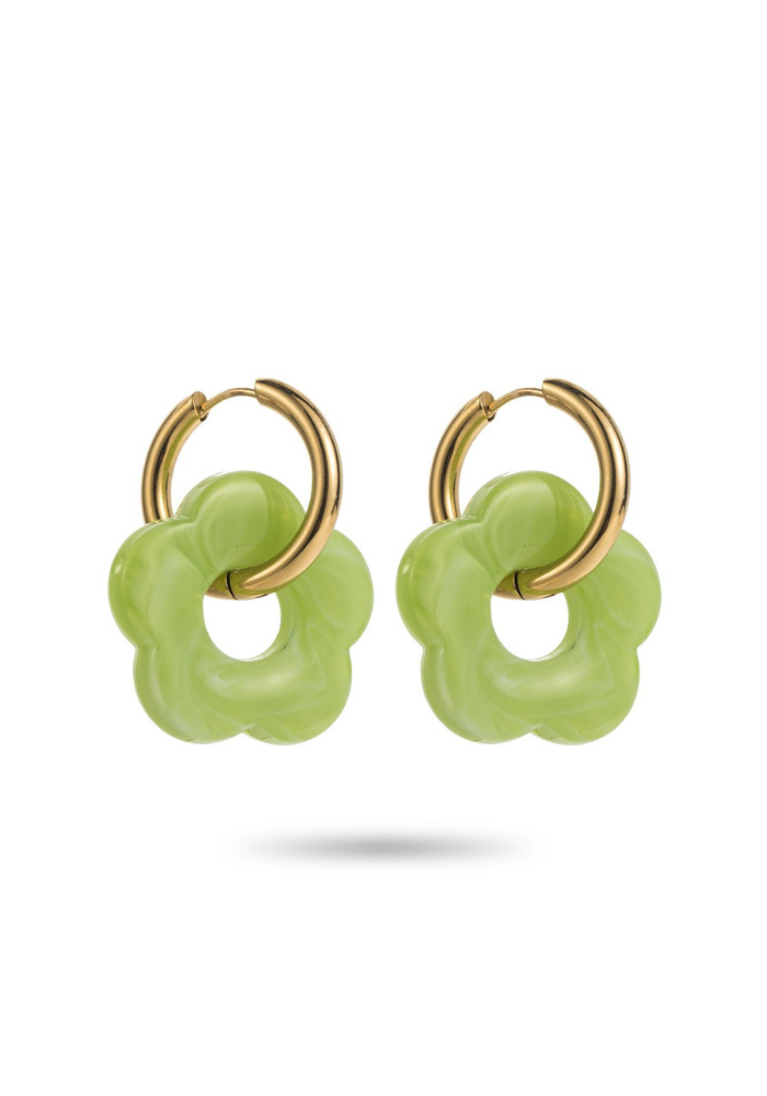 Boucles d'Oreilles Créoles Fleur