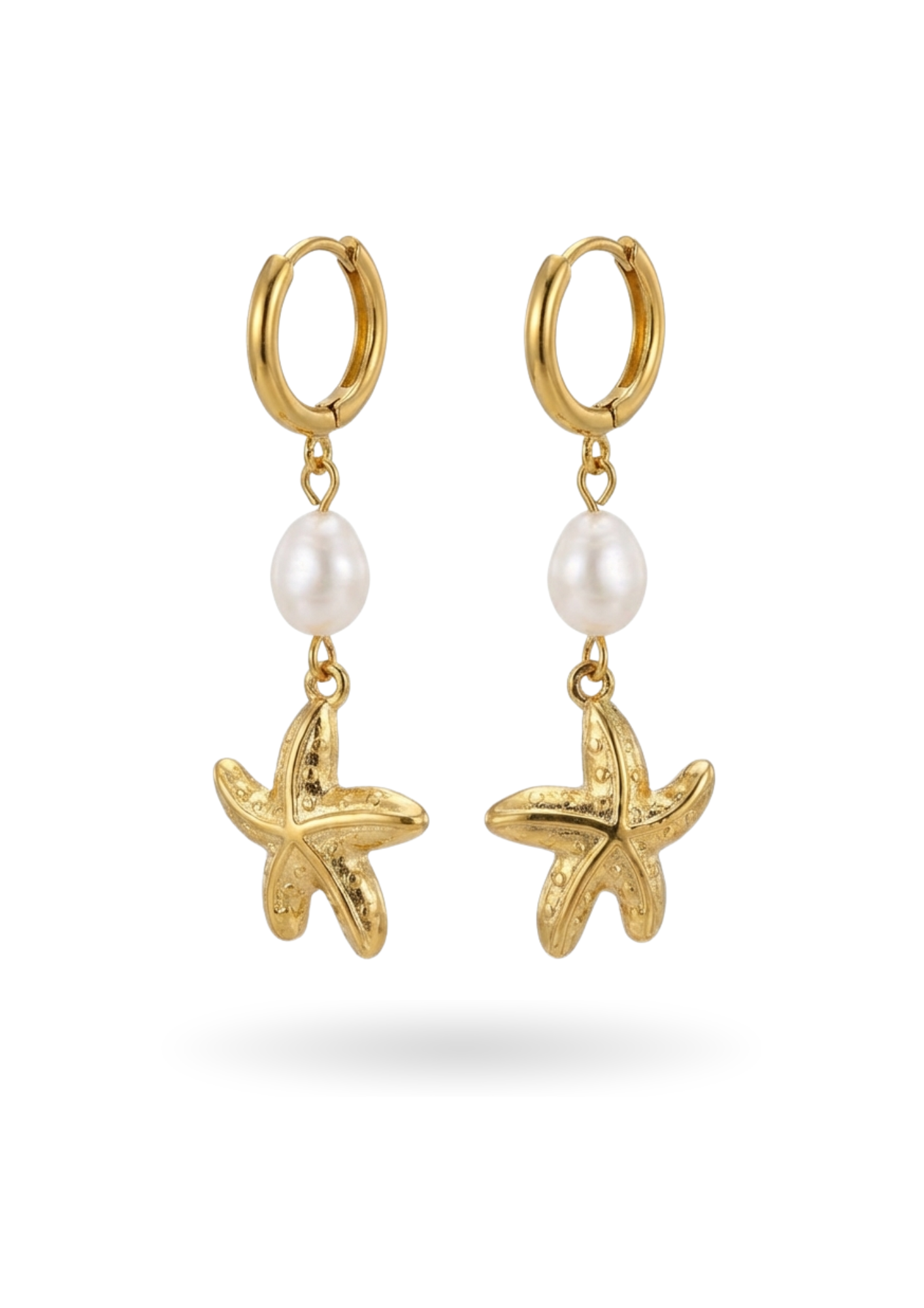 Boucles d'Oreilles Acier Inoxydable Pendante Étoile de Mer
