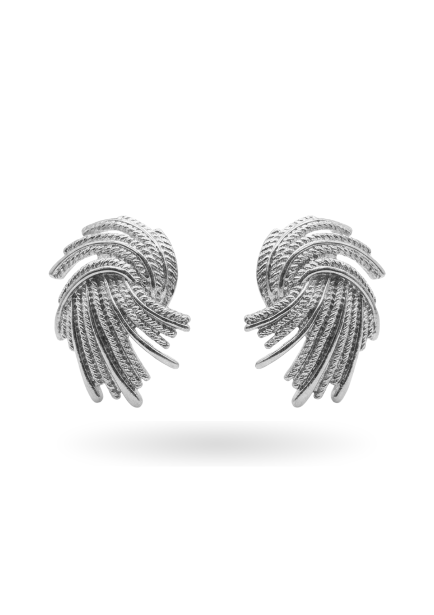 Boucles d'Oreilles Acier Inoxydable Spirale Abstraite