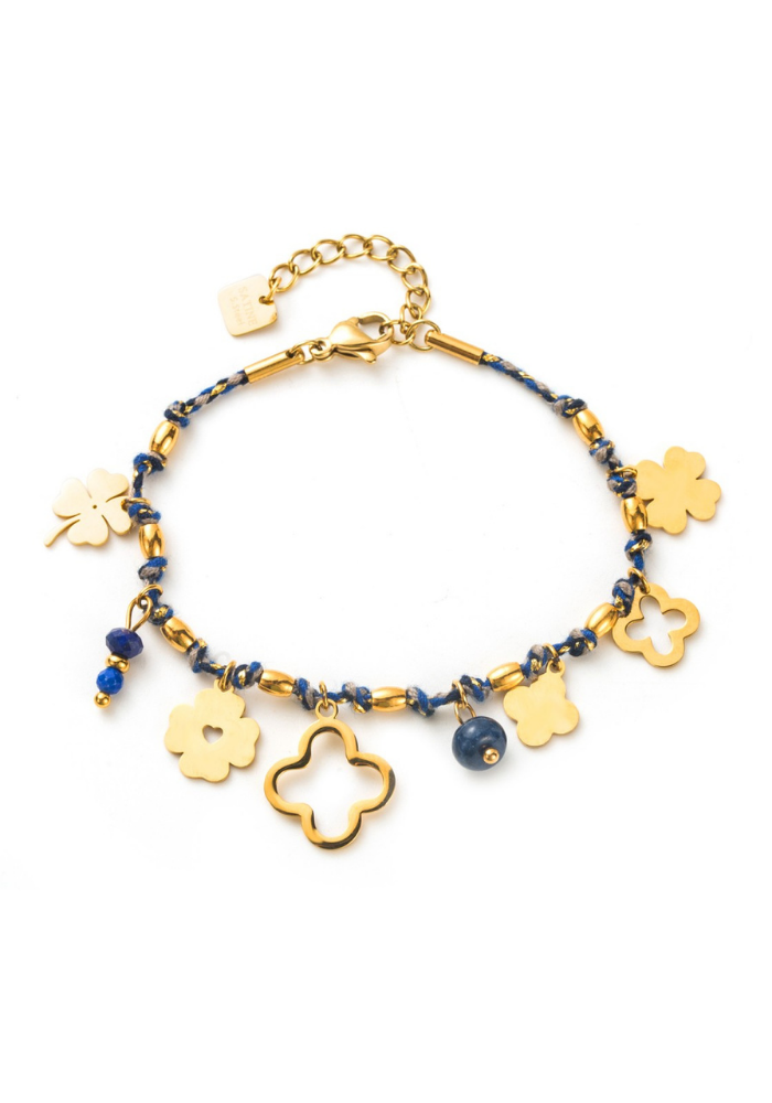 Bracelet Charms Trèfle Bleu