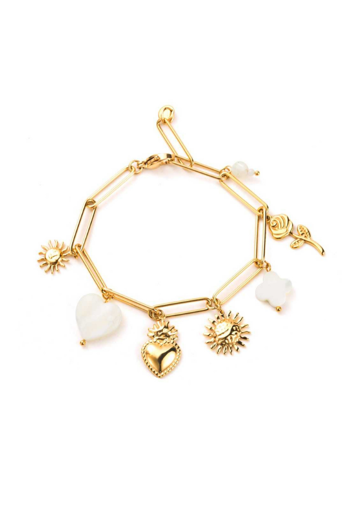 Bracelet Charms Rose pas cher