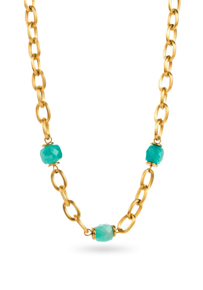 Collier Acier Inoxydable Pierre Naturelle