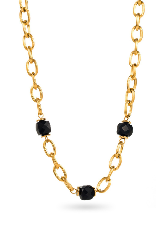Collier Acier Inoxydable Pierre Naturelle pas cher