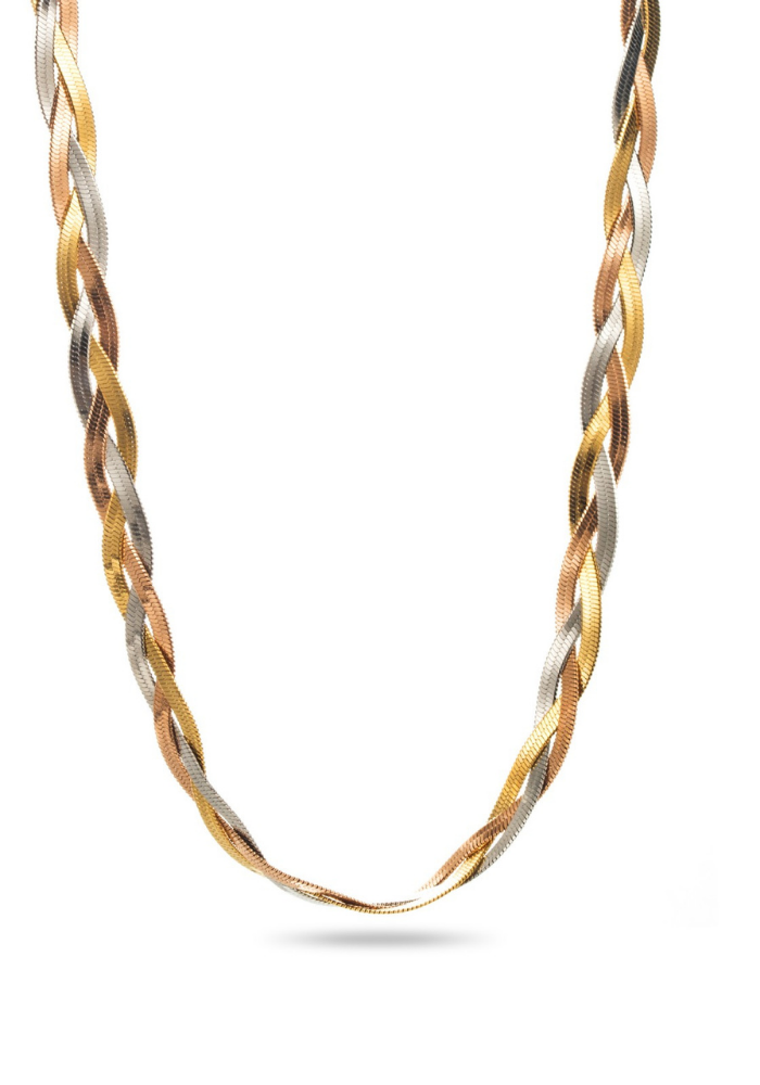 Collier Acier Inoxydable Serpent Tressé