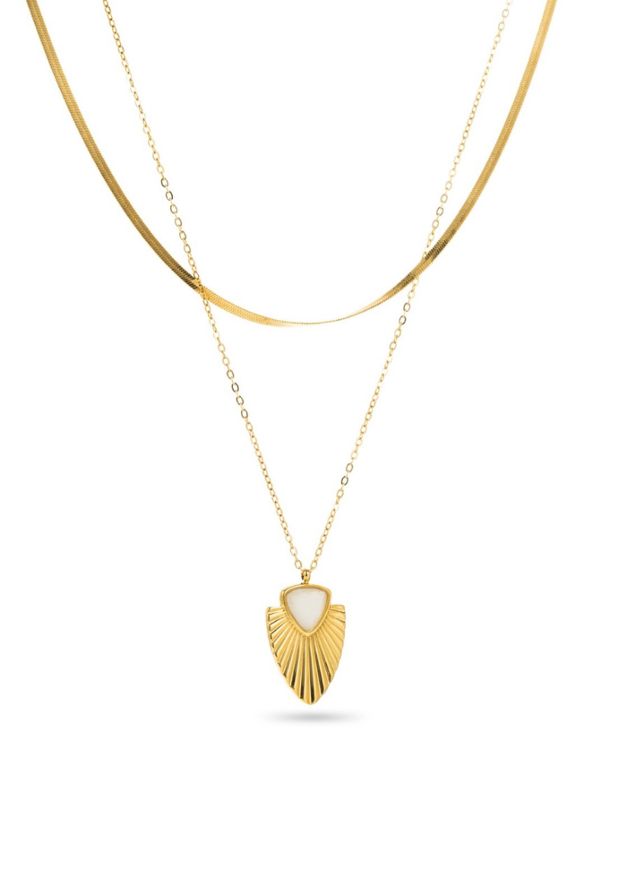 Collier Double Rang Acier Inoxydable