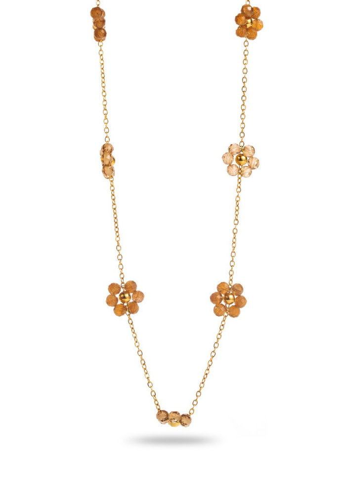 Collier Acier Inoxydable Fleur Perle