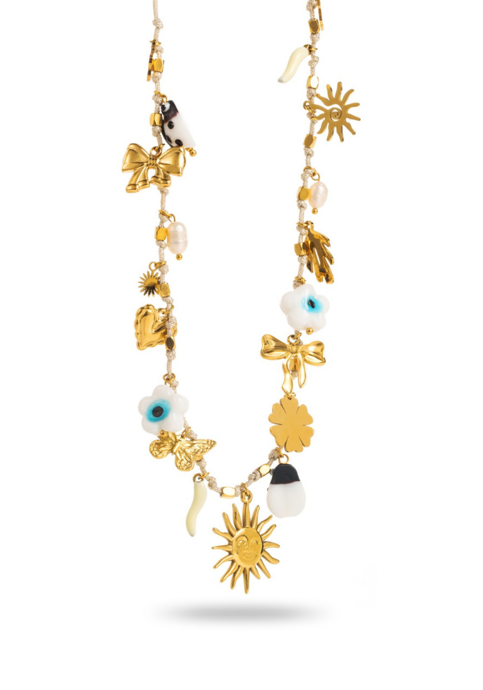 Collier Charms Cordon Vert pas cher