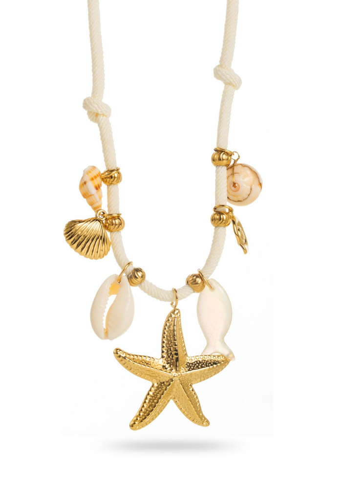 Collier Corde Charms Étoile de Mer pas cher