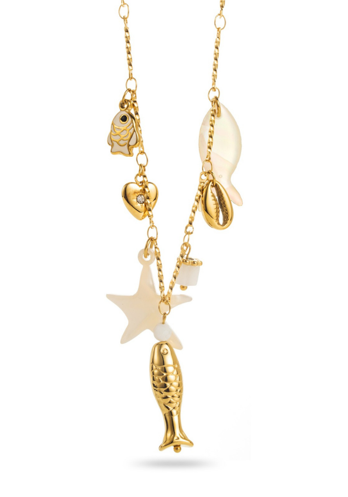 Collier Charms Poisson Multicolore pas cher