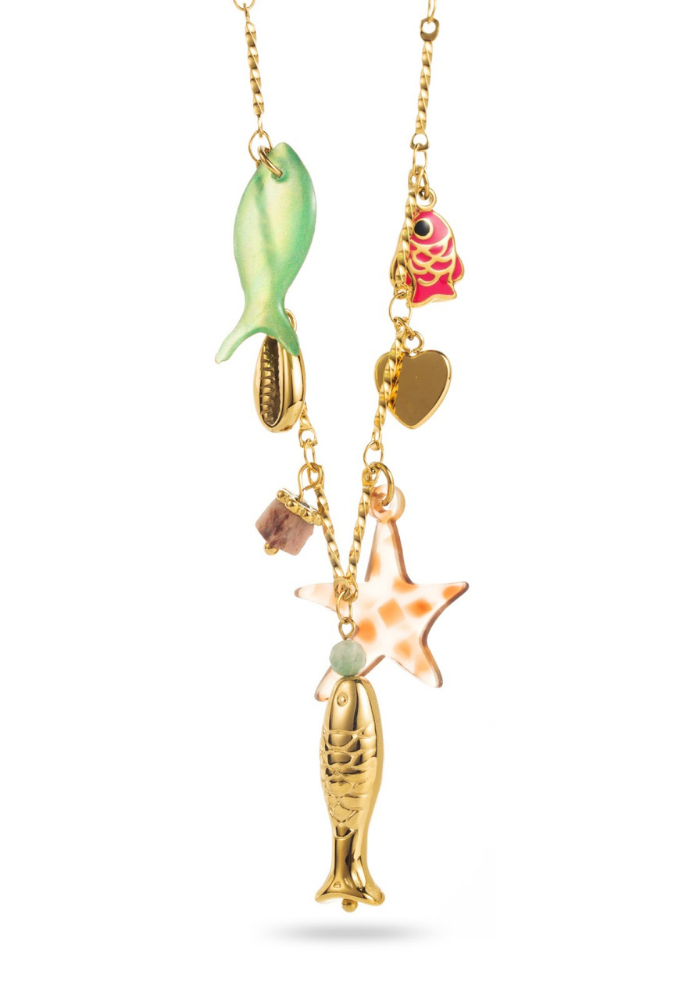 Collier Charms Poisson Multicolore