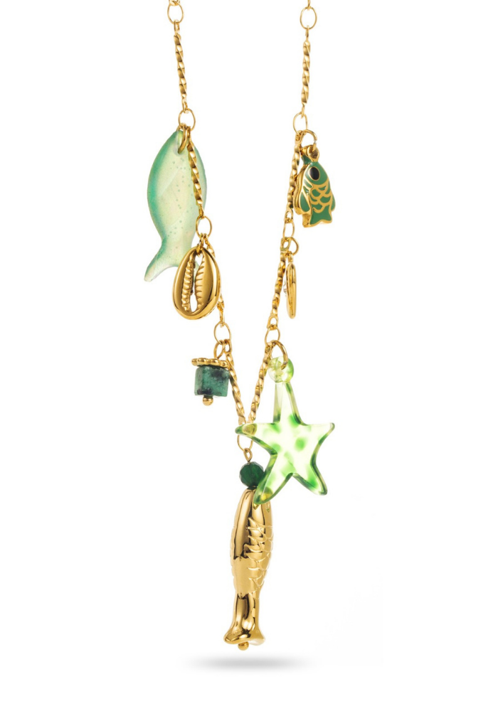 Collier Charms Poisson Multicolore