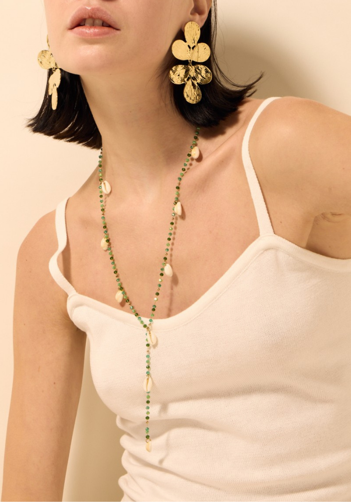 Collier Y Acier Inoxydable Coquillage cauri