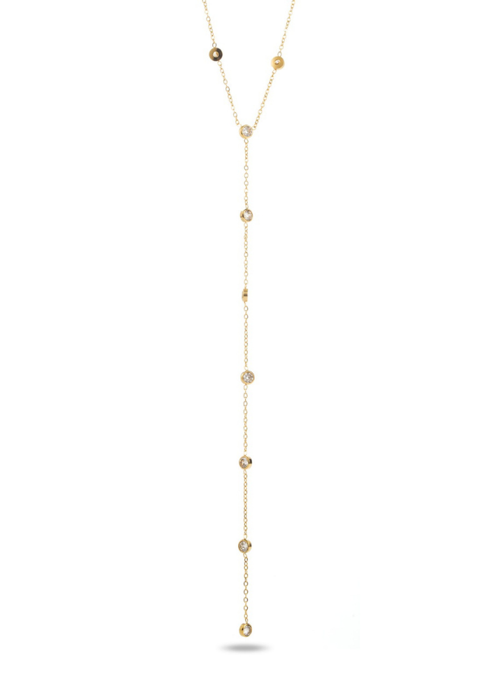 Collier Y Acier Inoxydable Strass