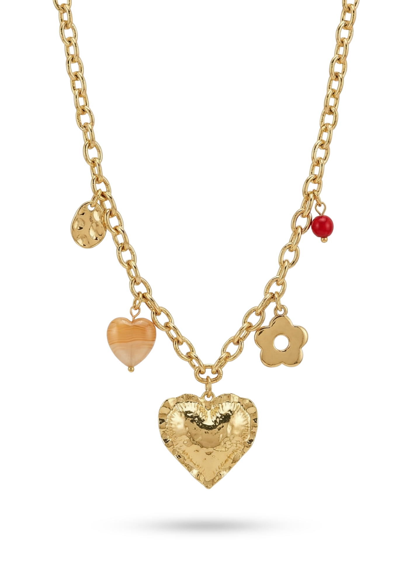 Collier Charms Cœur Fleur