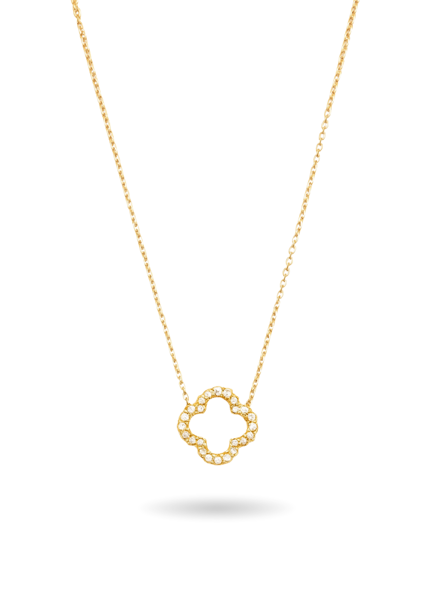 Collier Acier Inoxydable Trèfle Strass