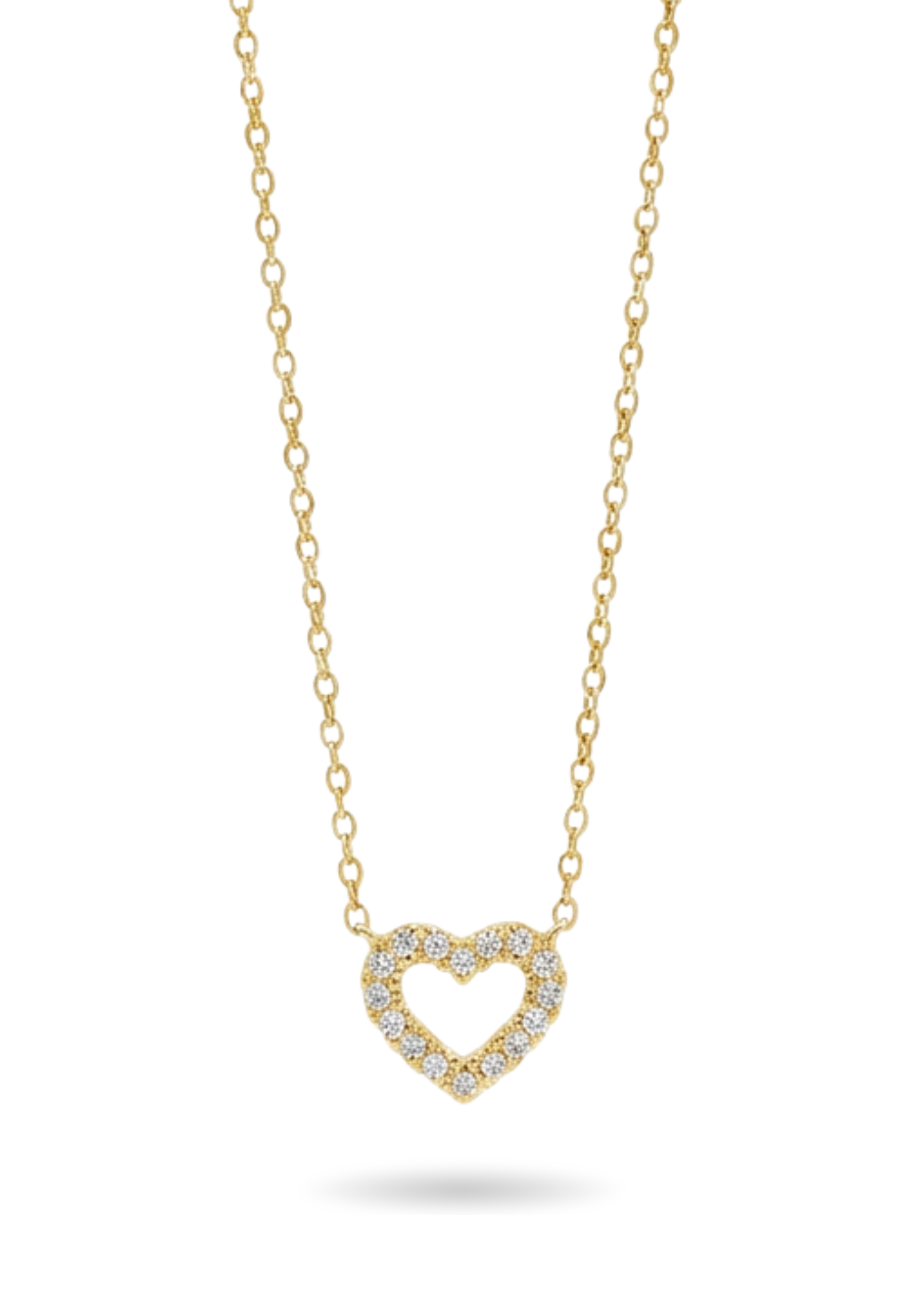 Collier Acier Inoxydable Cœur Strass