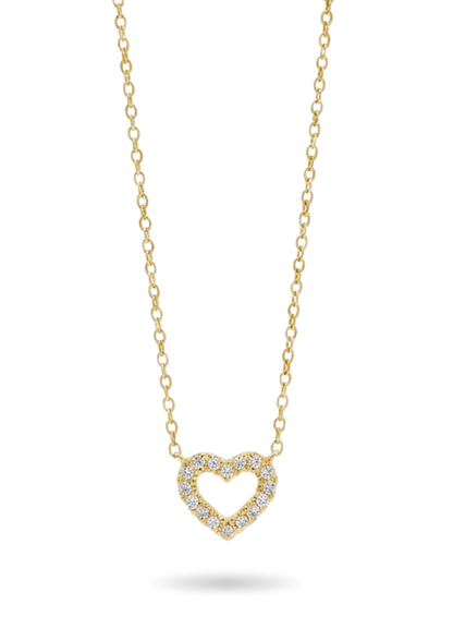 Collier Acier Inoxydable Cœur Strass