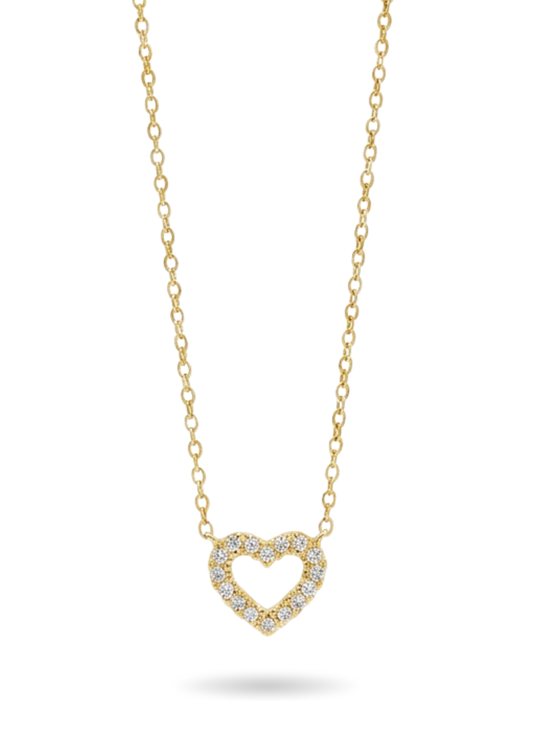 Collier Acier Inoxydable Cœur Strass