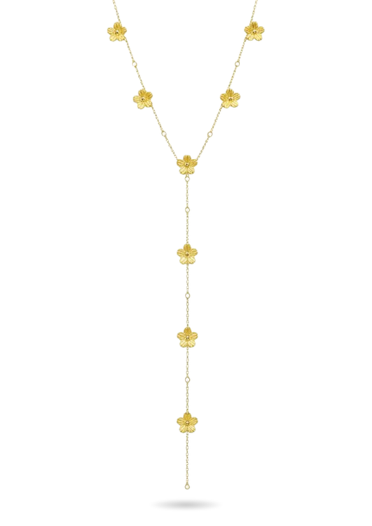 Collier Y Acier Inoxydable Fleur