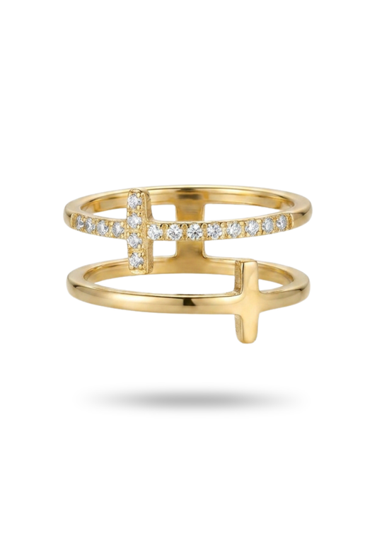 Bague Acier Inoxydable Croix