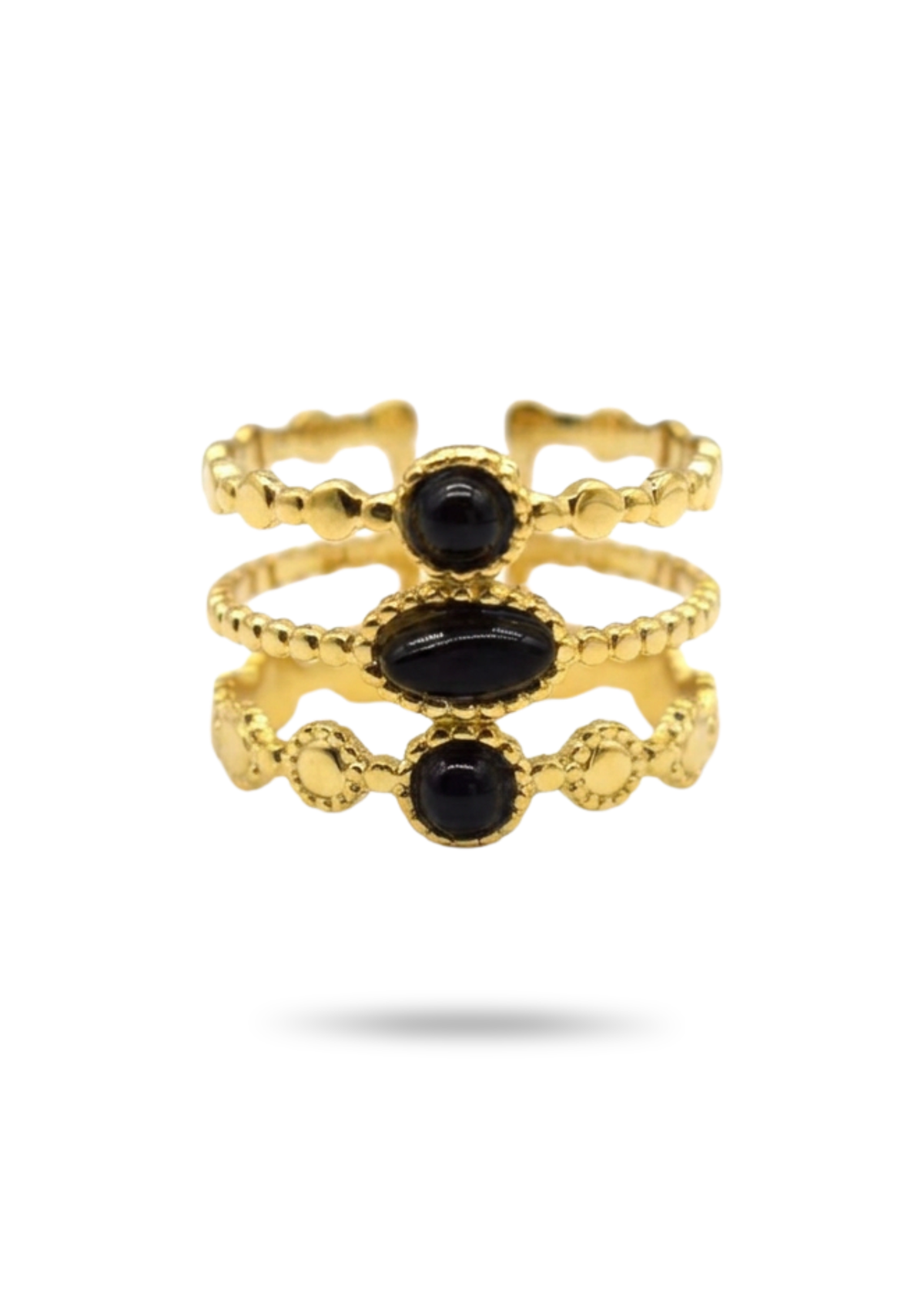 Bague Acier Inoxydable Pierre Naturelle