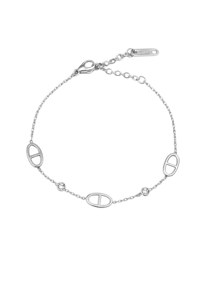 Bracelet Acier Inoxydable Ovale Strass