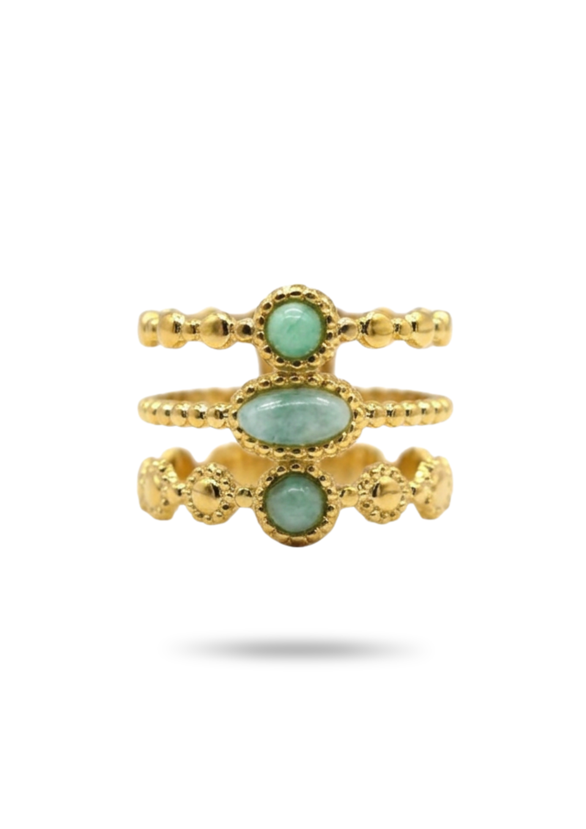 Bague Acier Inoxydable Pierre Naturelle pas cher