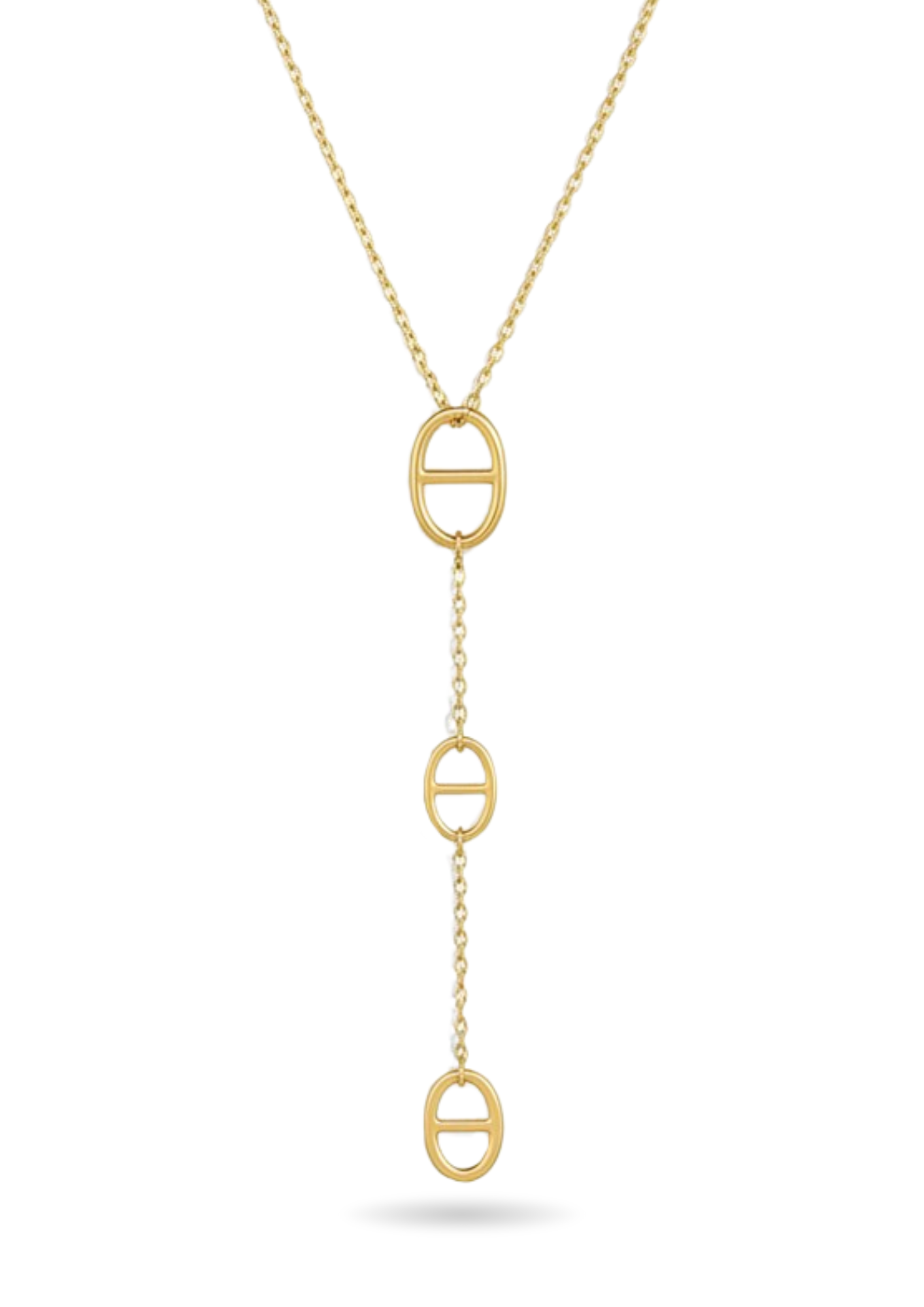 Collier Y Acier Inoxydable Triple Ovale